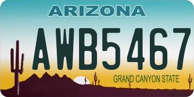 AZ license plate AWB5467