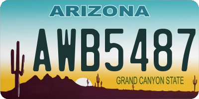 AZ license plate AWB5487