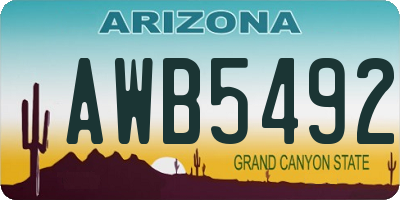 AZ license plate AWB5492