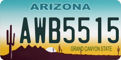 AZ license plate AWB5515