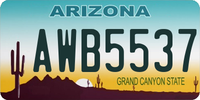 AZ license plate AWB5537