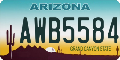 AZ license plate AWB5584