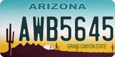 AZ license plate AWB5645