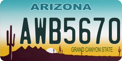 AZ license plate AWB5670
