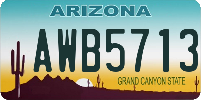 AZ license plate AWB5713