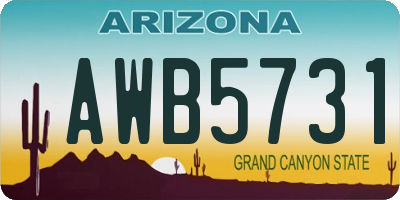 AZ license plate AWB5731