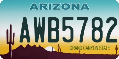 AZ license plate AWB5782