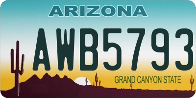AZ license plate AWB5793