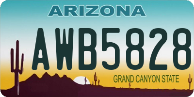 AZ license plate AWB5828
