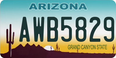 AZ license plate AWB5829