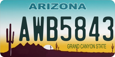 AZ license plate AWB5843