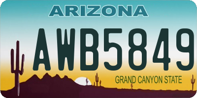 AZ license plate AWB5849