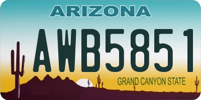 AZ license plate AWB5851