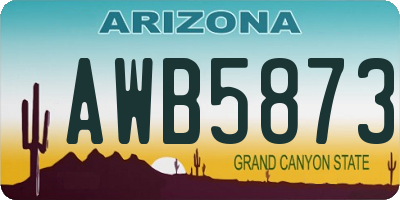 AZ license plate AWB5873