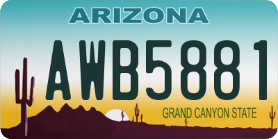 AZ license plate AWB5881