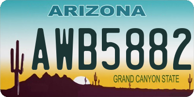 AZ license plate AWB5882