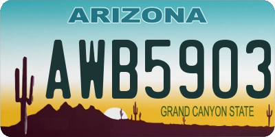 AZ license plate AWB5903