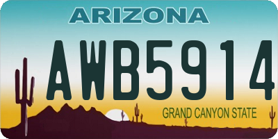 AZ license plate AWB5914