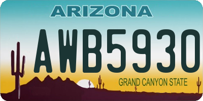 AZ license plate AWB5930