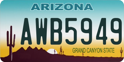 AZ license plate AWB5949