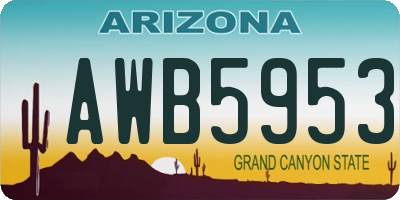 AZ license plate AWB5953