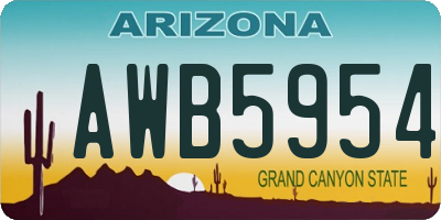 AZ license plate AWB5954