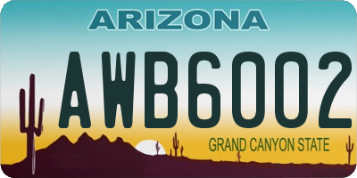 AZ license plate AWB6002