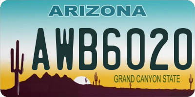 AZ license plate AWB6020