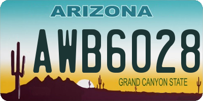 AZ license plate AWB6028