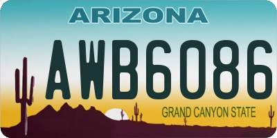 AZ license plate AWB6086