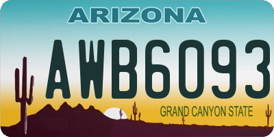 AZ license plate AWB6093