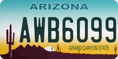 AZ license plate AWB6099