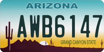 AZ license plate AWB6147
