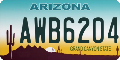 AZ license plate AWB6204