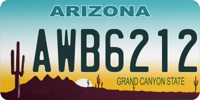 AZ license plate AWB6212