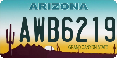 AZ license plate AWB6219