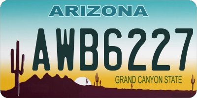 AZ license plate AWB6227