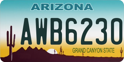 AZ license plate AWB6230