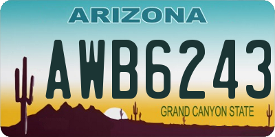 AZ license plate AWB6243