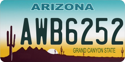AZ license plate AWB6252