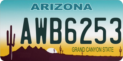 AZ license plate AWB6253