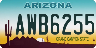 AZ license plate AWB6255