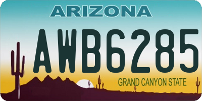 AZ license plate AWB6285