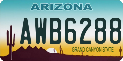 AZ license plate AWB6288