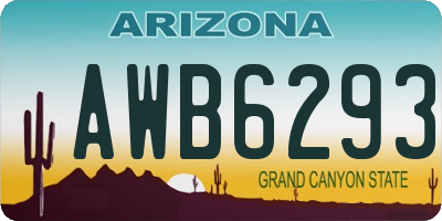 AZ license plate AWB6293