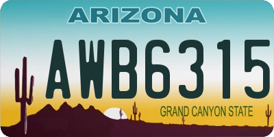 AZ license plate AWB6315