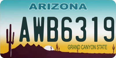 AZ license plate AWB6319