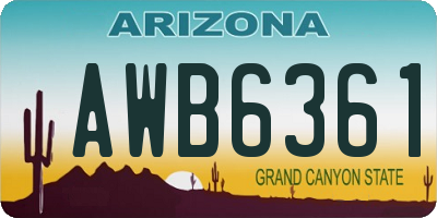 AZ license plate AWB6361