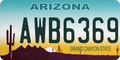 AZ license plate AWB6369