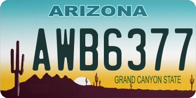 AZ license plate AWB6377
